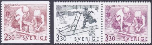 Poštovní známky Švédsko 1989 Evropa CEPT, dìtské hry Mi# 1549-51 Kat 6€