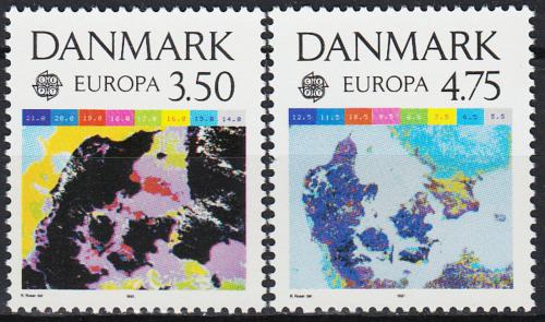Poštovní známky Dánsko 1991 Evropa CEPT, prùzkum vesmíru Mi# 1000-01
