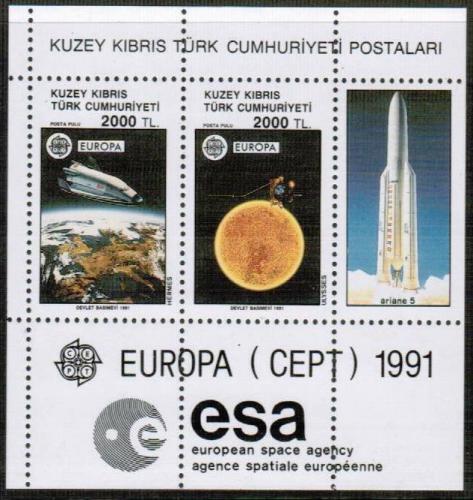 Poštovní známky Kypr Tur. 1991 Evropa CEPT, prùzkum vesmíru Mi# Block 9 Kat 12€