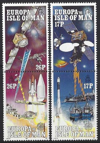 Poštovní známky Ostrov Man 1991 Evropa CEPT, prùzkum vesmíru Mi# 464-67 Kat 6€