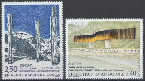 Poštovní známky Andorra Fr. 1993 Evropa CEPT, moderní umìní Mi# 451-52