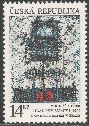 Poštovní známka Èeská republika 1993 Evropa CEPT, moderní umìní Mi# 5