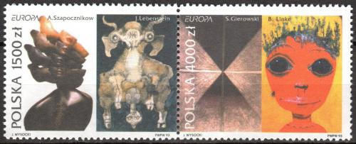 Poštovní známky Polsko 1993 Evropa CEPT, moderní umìní Mi# 3445-46