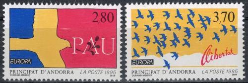 Poštovní známky Andorra Fr. 1995 Evropa CEPT, mír a svoboda Mi# 477-78 Kat 6€