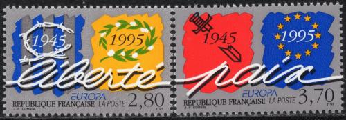 Poštovní známky Francie 1995 Evropa CEPT, mír a svoboda Mi# 3084-85