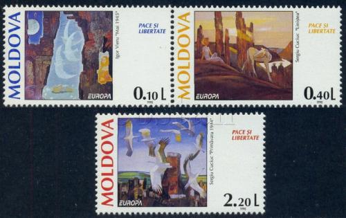 Poštovní známky Moldavsko 1995 Evropa CEPT, mír a svoboda Mi# 164-66 Kat 12€