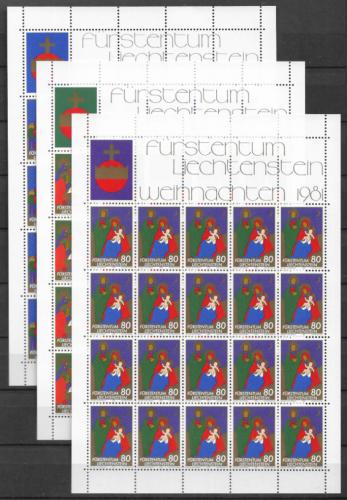 Poštovní známky Lichtenštejnsko 1981 Vánoce Mi# 788-90 Kat 56€