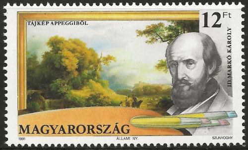 Poštovní známka Maïarsko 1991 Umìní, Károly Markó Mi# 4148