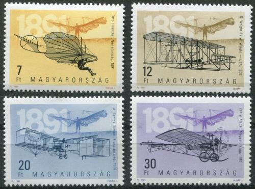 Poštovní známky Maïarsko 1991 Stará letadla Mi# 4151-54