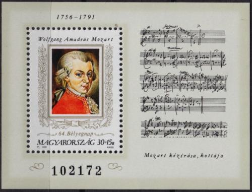 Poštovní známka Maïarsko 1991 Wolfgang Amadeus Mozart Mi# Block 216 Kat 7.50€