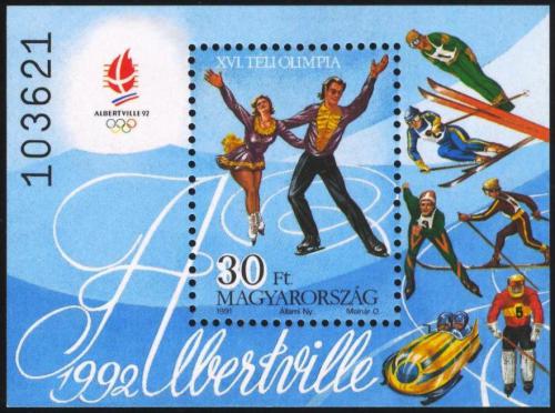 Poštovní známka Maïarsko 1991 ZOH Albertville Mi# Block 219