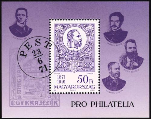 Poštovní známka Maïarsko 1991 První známky, 120. výroèí Mi# Block 220 Kat 6€