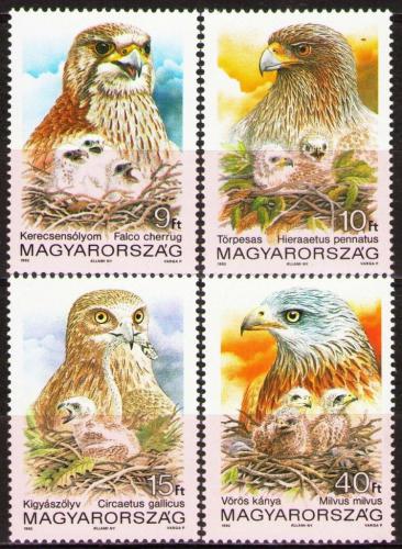 Poštovní známky Maïarsko 1992 Chránìní dravci Mi# 4202-05
