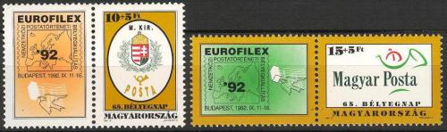 Poštovní známky Maïarsko 1992 Výstava EUROFILEX ’92 Mi# 4210-11