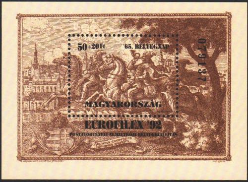 Poštovní známka Maïarsko 1992 Výstava EUROFILEX ’92 Mi# Block 221