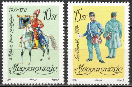Poštovní známky Maïarsko 1992 Poštovní uniformy Mi# 4225-26