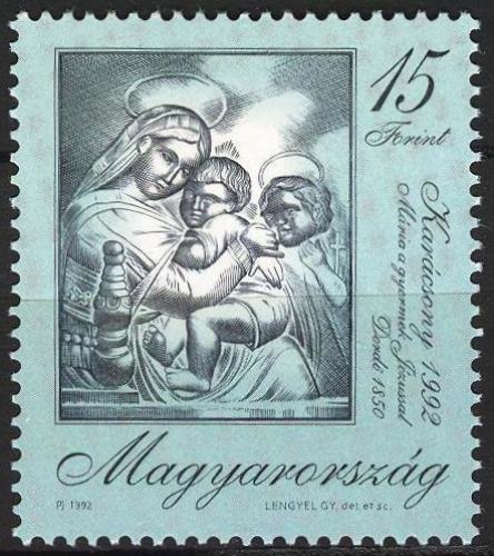 Poštovní známka Maïarsko 1992 Vánoce Mi# 4227