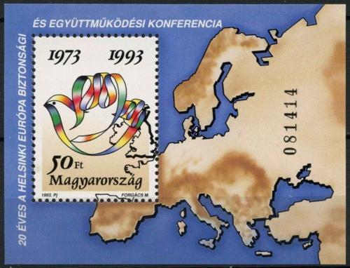 Poštovní známka Maïarsko 1993 Konference o bezpeènosti v Evropì Mi# Block 226