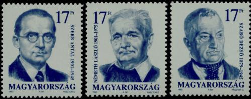 Poštovní známky Maïarsko 1993 Spisovatelé Mi# 4257-59