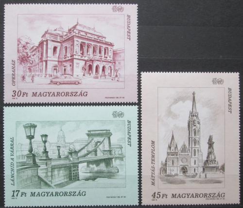 Poštovní známky Maïarsko 1993 Turistické zajímavosti v Budapešti Mi# 4270-72
