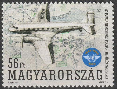 Poštovní známka Maïarsko 1994 Letadlo Douglas-DC 3 Mi# 4274