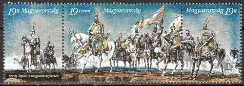 Poštovní známky Maïarsko 1994 Arpád se svým vojskem po bitvì Mi# 4289-91