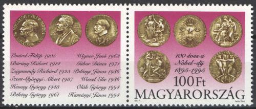 Poštovní známka Maïarsko 1995 Medaile Nobelových cen Mi# 4365
