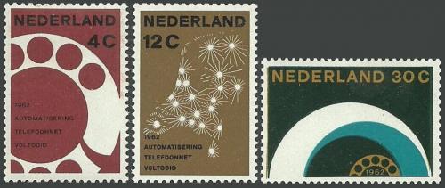 Poštovní známky Nizozemí 1962 Automatizace telefonní sítì Mi# 779-81