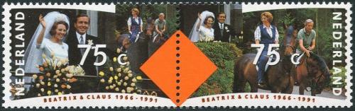 Poštovní známky Nizozemí 1991 Královská svatba Mi# 1400-01