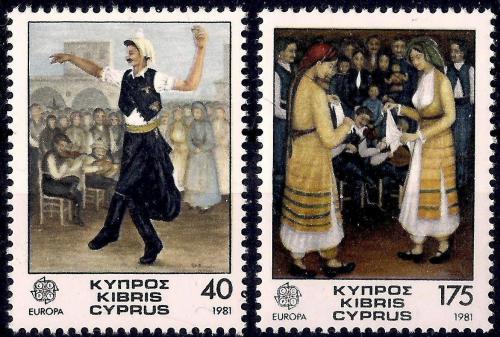 Poštovní známky Kypr 1981 Evropa CEPT, folklór Mi# 547-48