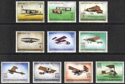 Poštovní známky San Marino 1962 Letadla Mi# 719-28