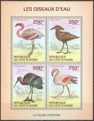 Poštovní známky Pobøeží Slonoviny 2014 Vodní ptáci Mi# 1539-42 Kat 8.50€