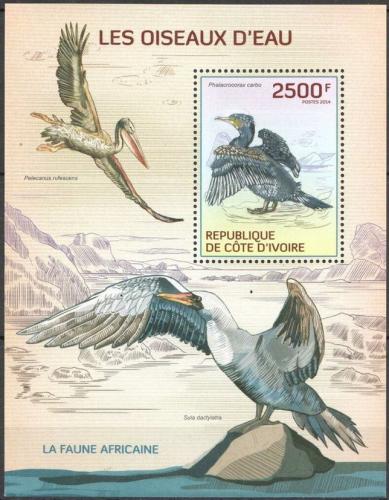 Poštovní známka Pobøeží Slonoviny 2014 Vodní ptáci Mi# Block 196 Kat 11€