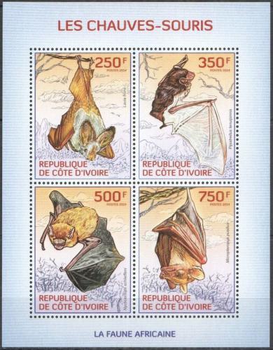 Poštovní známky Pobøeží Slonoviny 2014 Netopýøi Mi# 1569-72 Kat 11€