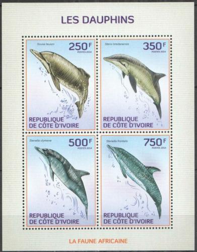Poštovní známky Pobøeží Slonoviny 2014 Delfíni Mi# 1574-77 Kat 8.50€