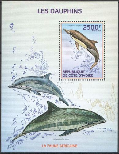 Poštovní známka Pobøeží Slonoviny 2014 Delfíni Mi# Blok 203 Kat 11€