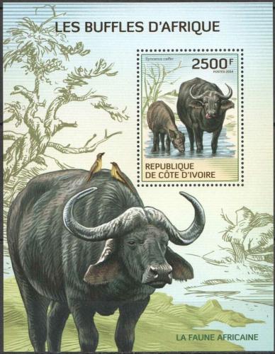 Poštovní známka Pobøeží Slonoviny 2014 Buvoli Mi# Block 205 Kat 11€