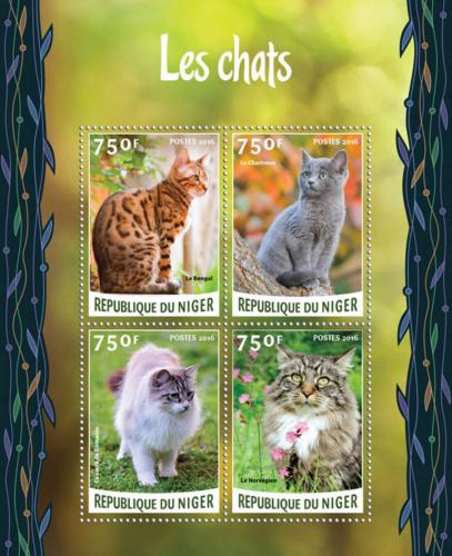 Poštovní známky Niger 2016 Koèky Mi# 4147-50 Kat 12€