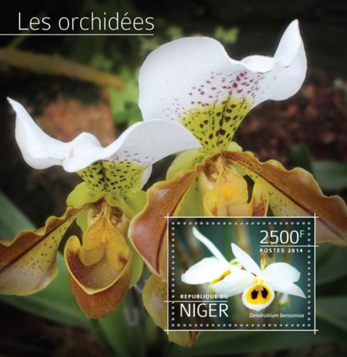 Poštovní známka Niger 2014 Orchideje Mi# Block 378 Kat 10€