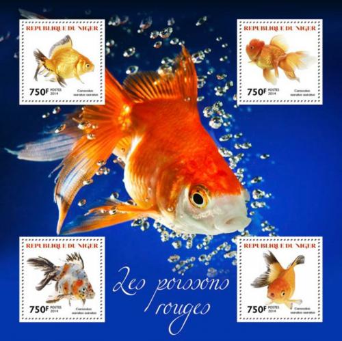 Poštovní známky Niger 2014 Akvarijní ryby Mi# 2917-20 Kat 12€
