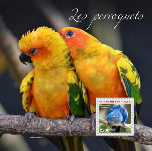 Poštovní známka Niger 2014 Papoušci Mi# Mi# Block 332 Kat 10€