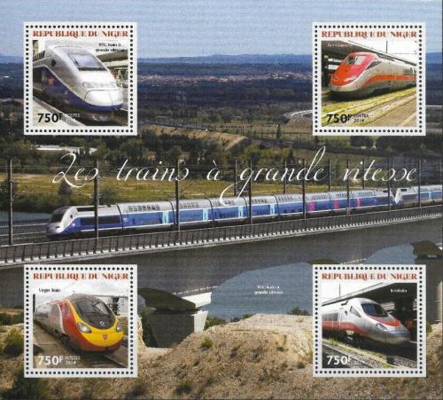 Poštovní známky Niger 2014 Moderní lokomotivy Mi# 2972-75 Kat 12€