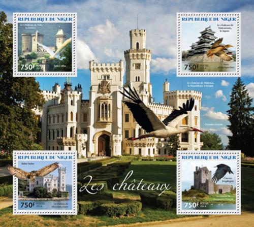 Poštovní známky Niger 2014 Zámky a ptáci Mi# 2992-95 Kat 12€