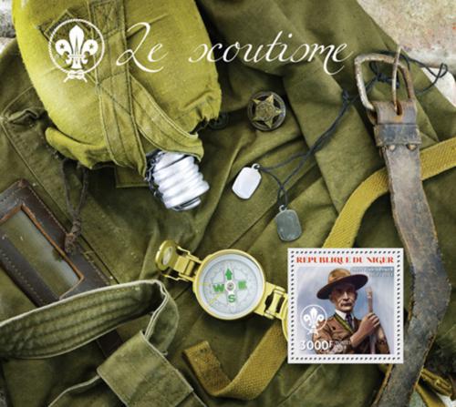 Poštovní známka Niger 2014 Skauting, Robert Baden-Powell Mi# Block 345 Kat 12€