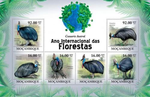 Poštovní známky Mosambik 2011 Kasuár pøílbový Mi# 4342-47 Kat 14€