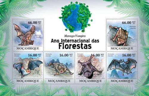 Poštovní známky Mosambik 2011 Netopýøi Mi# 4391-96 Kat 11€