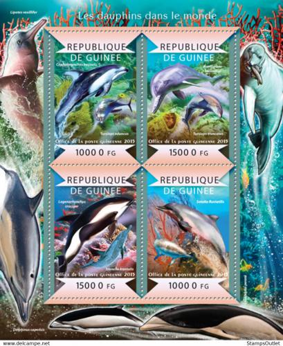 Poštovní známky Guinea 2015 Delfíni Mi# 10952-55 Kat 20€
