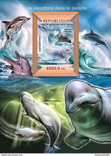Poštovní známka Guinea 2015 Delfíni Mi# Block 2486 Kat 16€