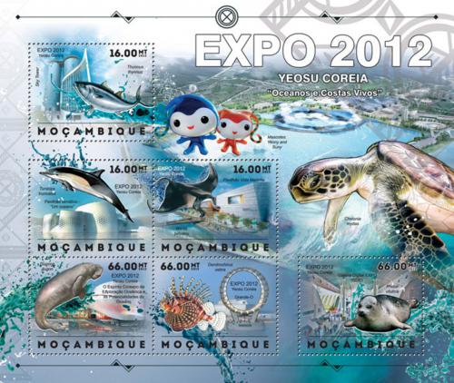 Poštovní známky Mosambik 2012 Moøská fauna Mi# 6258-63 Kat 14€