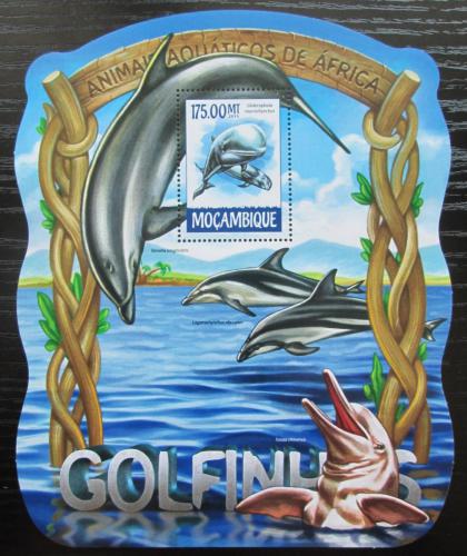Poštovní známka Mosambik 2015 Delfíni Mi# Block 1028 Kat 10€